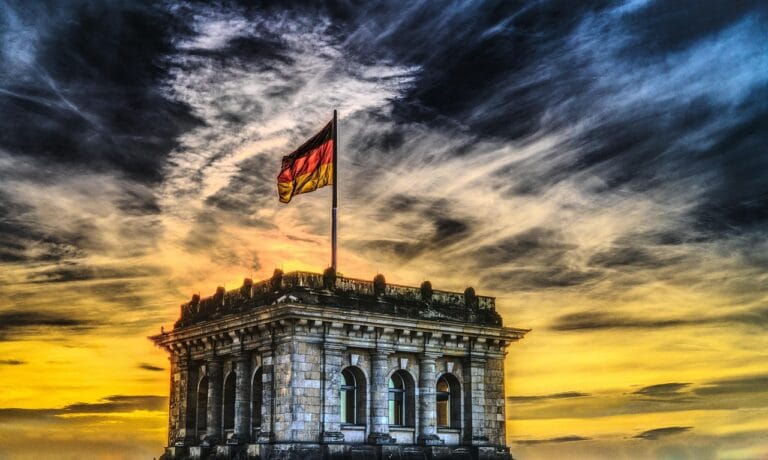 bundestag, german flag, parliament, federal election, germany, capital city, flag, architecture, banner, building, government district, berlin, government, germany flag, city, nature, politics, government building, german, flutter, clouds, facade, story, sightseeing